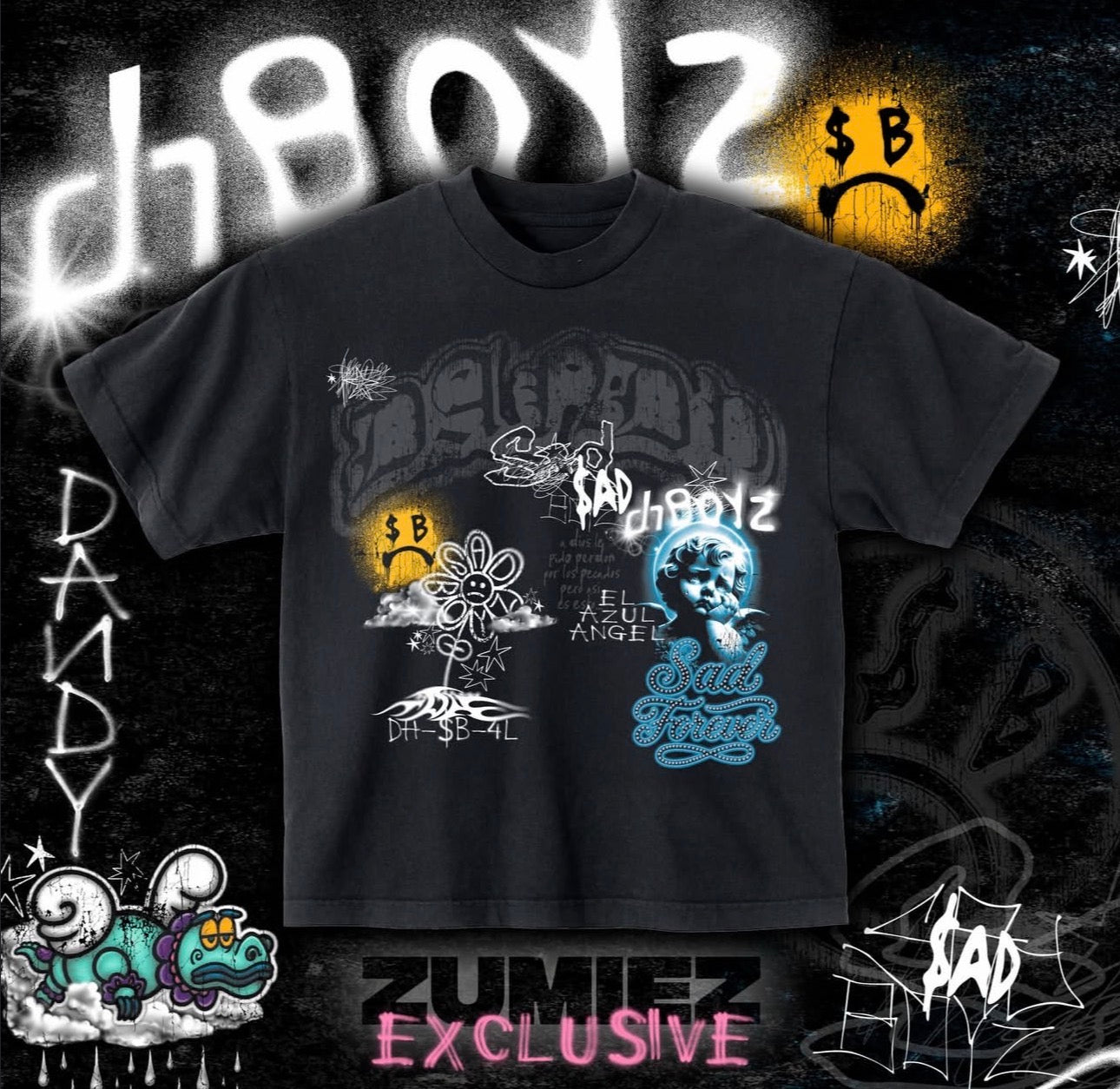$AD BOYZ by Junior H x Dandy Hats Black T-Shirt